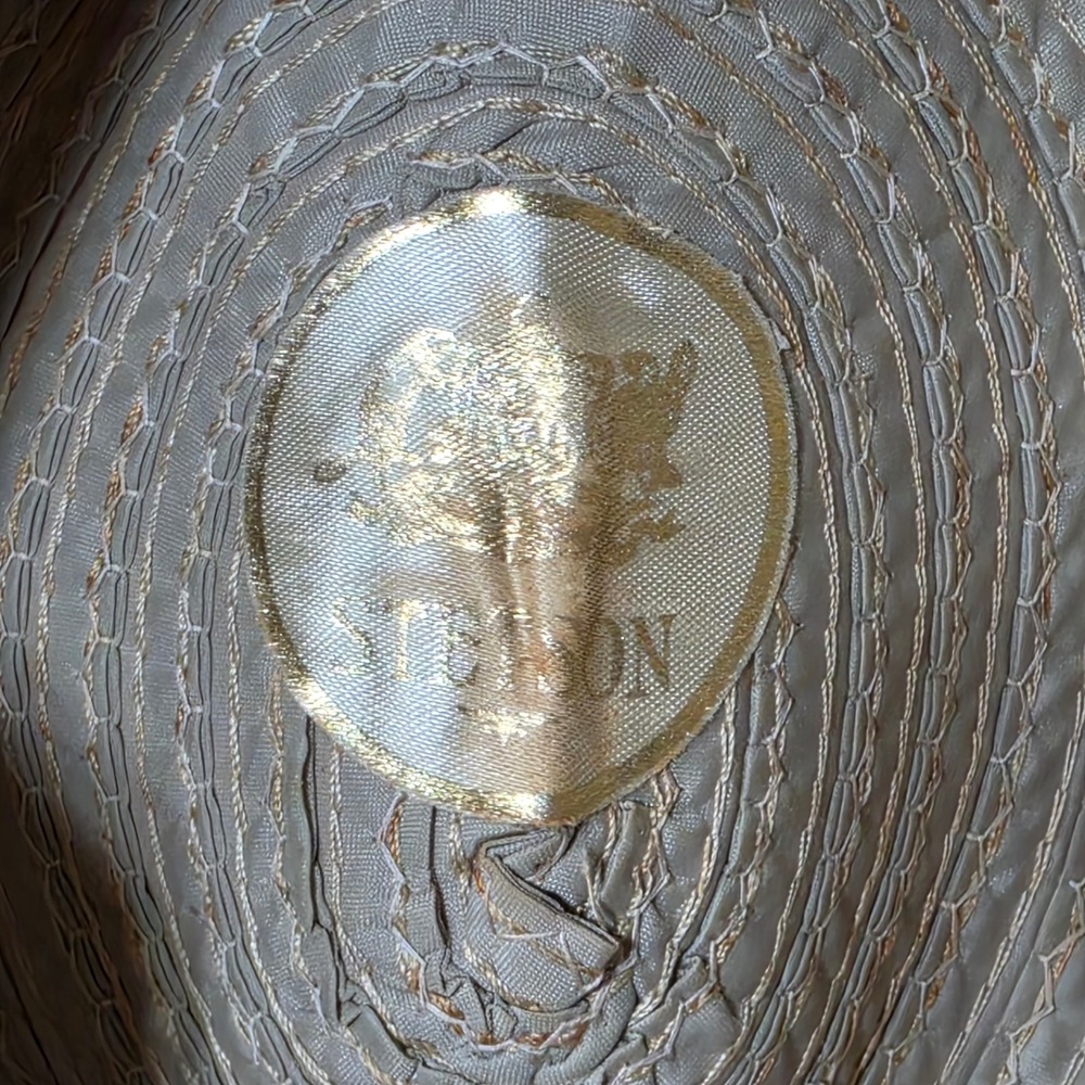Stetson Pea Souper Fedora Hat Mens 7 1/8 Tan Excellent Vintage Stingy Brim Bow - Picture 8 of 8